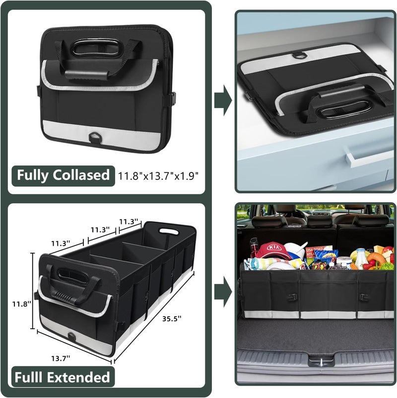 AOPHY Trunk Organizer for Car, 95L Large Capacity Storage with Non-Slip Bottom Strips and 2 Retractable Straps, Cargo Organizer for Suv, Truck, Sedan, Waterproof Portable Car Organizers for Women Men - Image 2